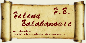 Helena Balabanović vizit kartica